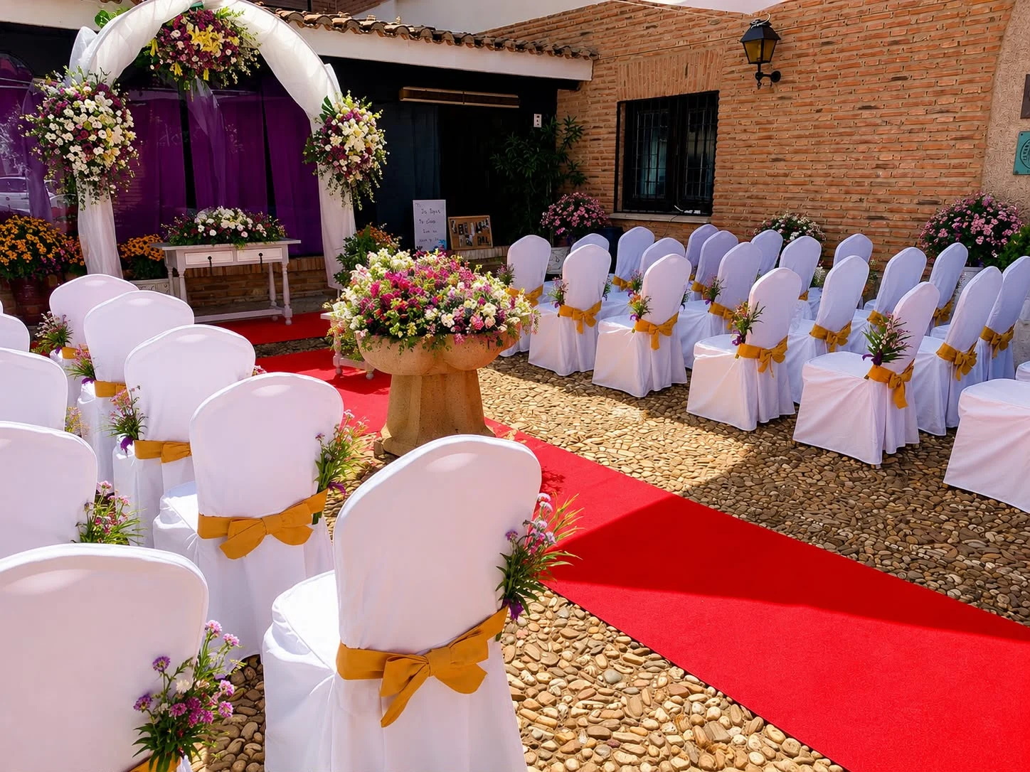 Outdoor civil ceremony at Hotel Juan II in Toro