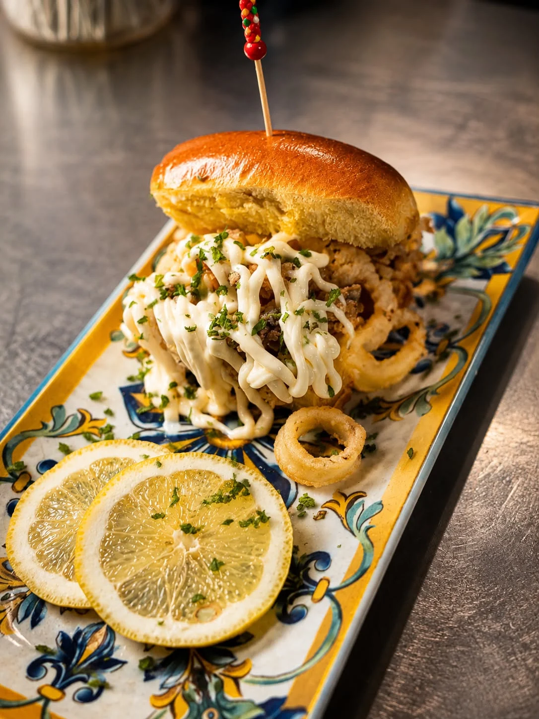 Squid burger at Taberna Malaspina